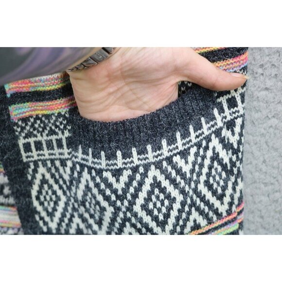 Monteau LA Aztec Long Hooded Open Cardigan-Size Small-Pockets - Picture 2 of 10